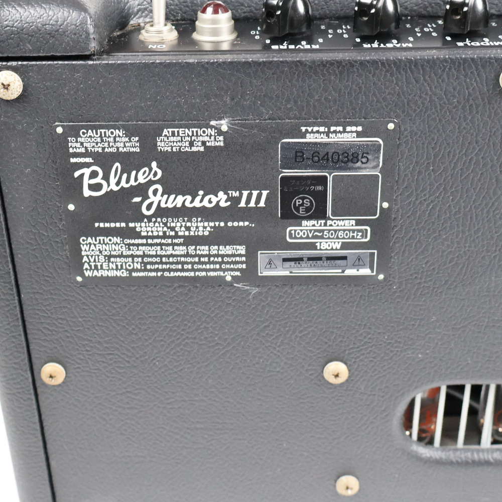【中古】 ギターアンプ コンボ Fender Blues Junior III 真空管アンプ フェンダー ブルースジュニア プレート