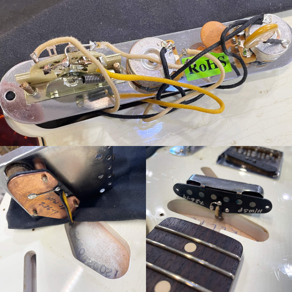 【中古】 エレキギター Fender Custom Shop 2017 Limited NAMM 63 Telecaster Relic Olympic White Matching Head 2019年製 内部