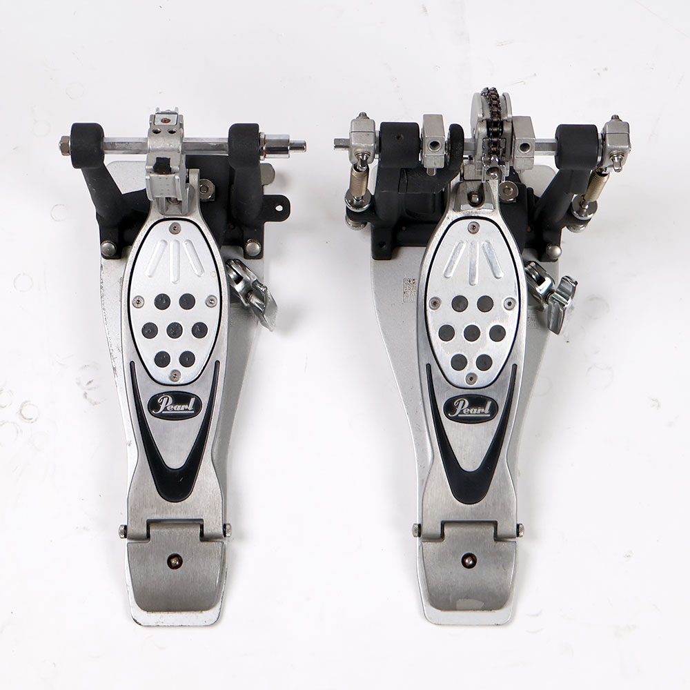 【中古】 ドラムツインペダル パール Pearl P-1002 ツインペダル ドラムペダル 正面
