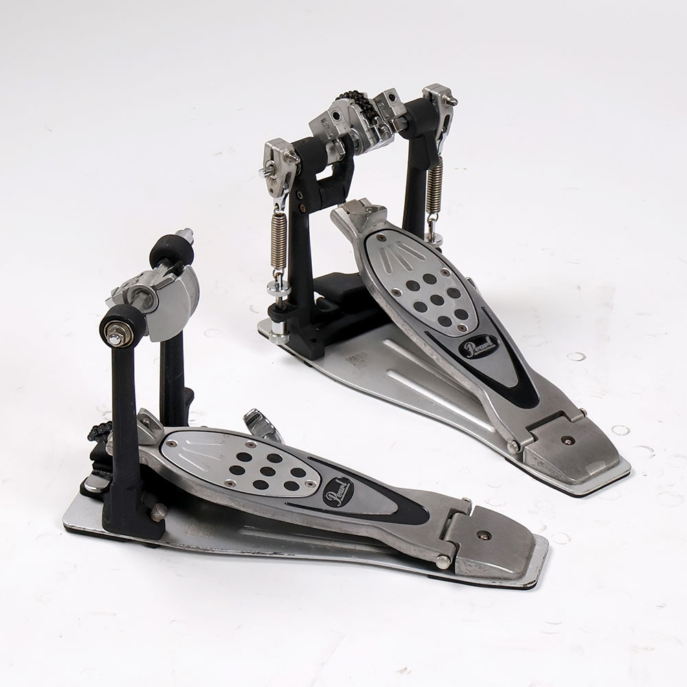 【中古】 ドラムツインペダル パール Pearl P-1002 ツインペダル ドラムペダル 全体