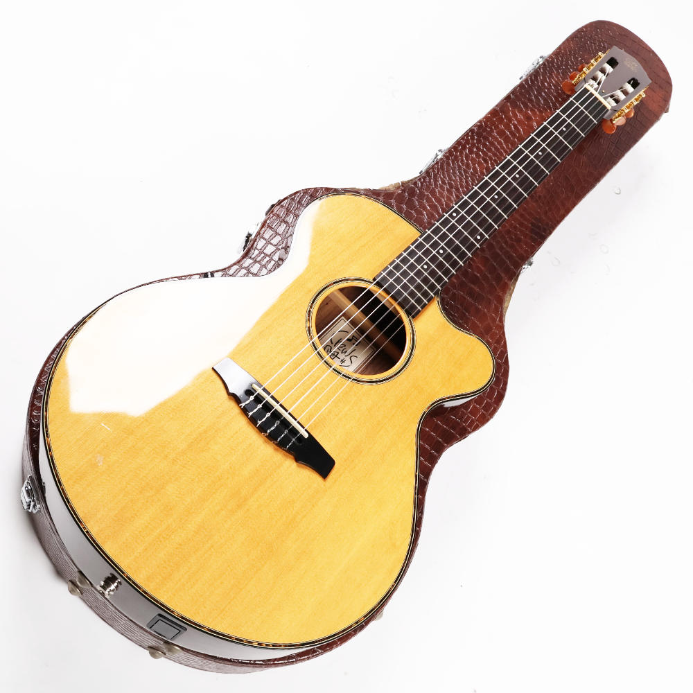 【中古】 エレガットギター Crews Maniac Sound EG1500C Natural カッタウェイ有り 薄型アーチドボディーのピックアップ付き