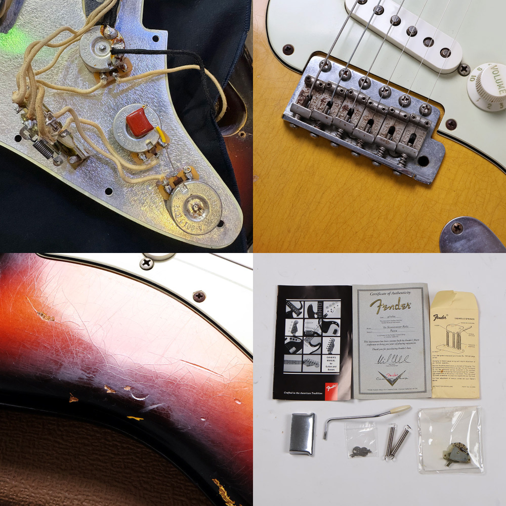 【中古】 エレキギター Fender Custom Shop 1960 Stratocaster 3Color-Sunburst Relic 3.46kg 2000年製 フレイムメイプルネック フェンダーカスタムショップ ストラトキャスター レリック仕上げ 配線、サビ、傷、付属品