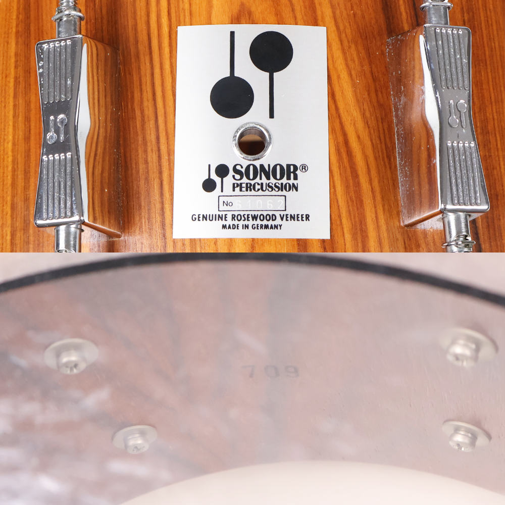【中古】 スネアドラム ソナー SONOR D-516PA Phonic Series 14×6.5 1987年製 Genuine ROSEWOOD Veneer シリアル