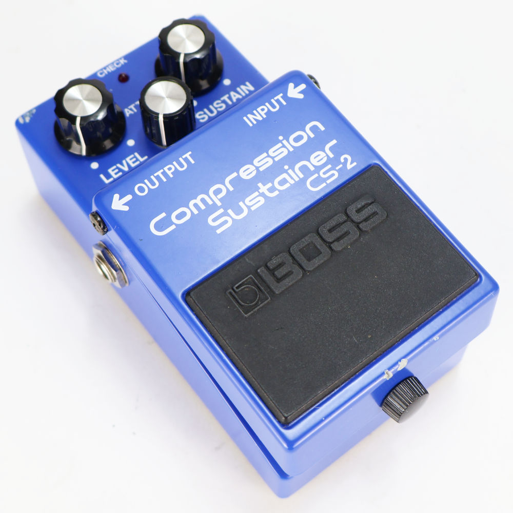 【中古】コンプレッサー エフェクター BOSS CS-2 Compression Sustainer Made in Japan ギターエフェクター 本体画像 斜め 2
