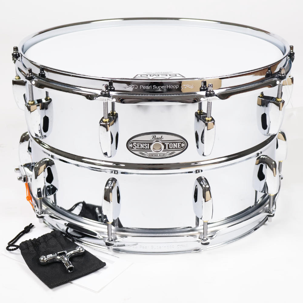 【訳あり】 Pearl パール STH1480S SensiTone Heritage Alloy 14×8 Deep Steel Snare Drum スネアドラム アウトレット