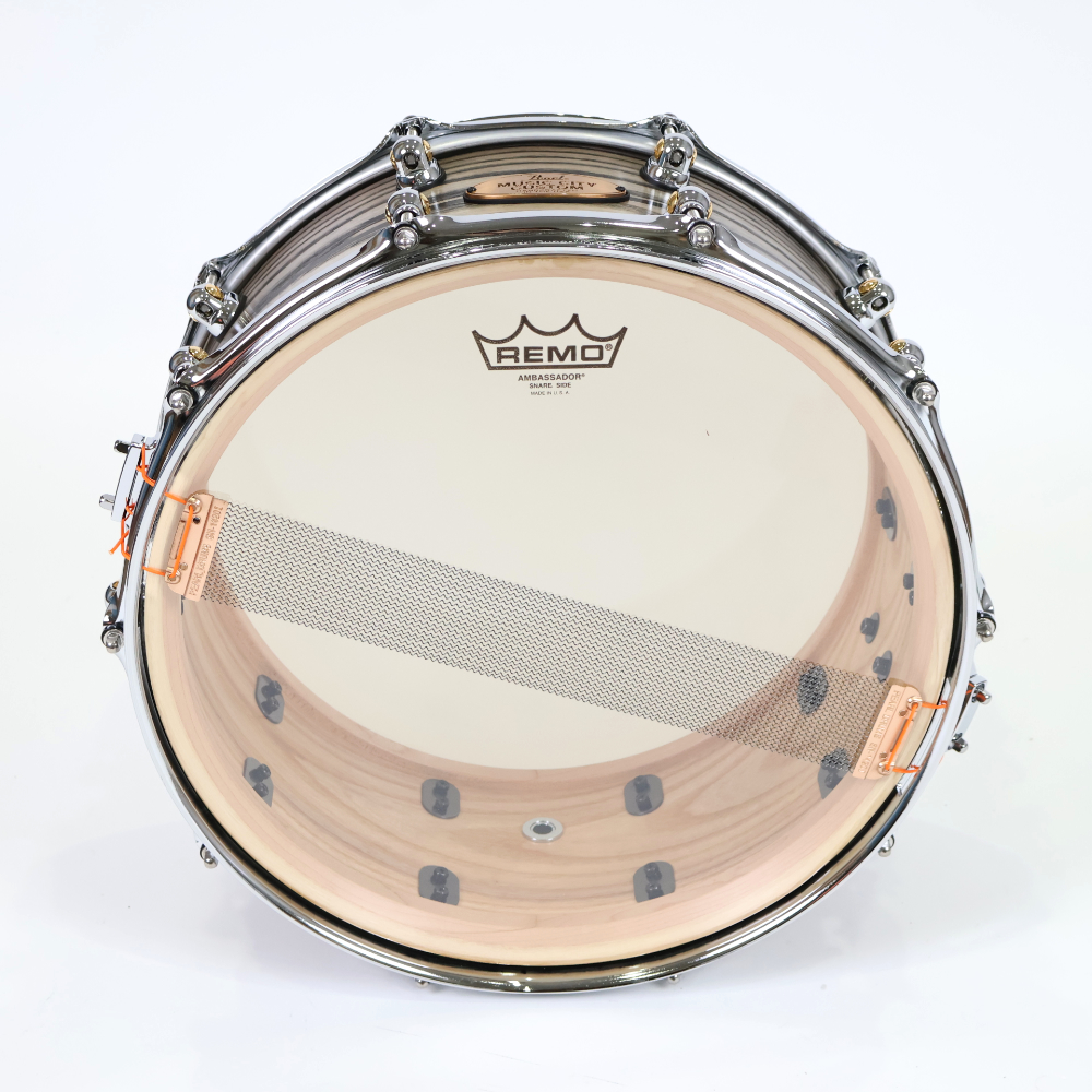 【訳あり】 Pearl パール USA MUSIC CITY CUSTOM MCCA1465S/C Solid Ash Shell 14x6.5 Two Tone Ash w/Ebony Inlay スネアドラム アウトレット 本体画像 裏