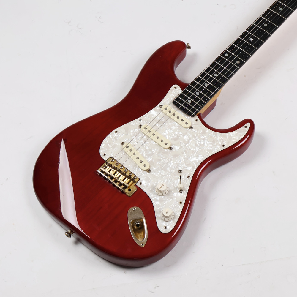【中古】 エレキギター Sonic STR model Ash Body Ebony FingerBoard SeeThru Red 1994年製 Made in Japan 日本製 ソニック ストラトタイプ ボディトップ