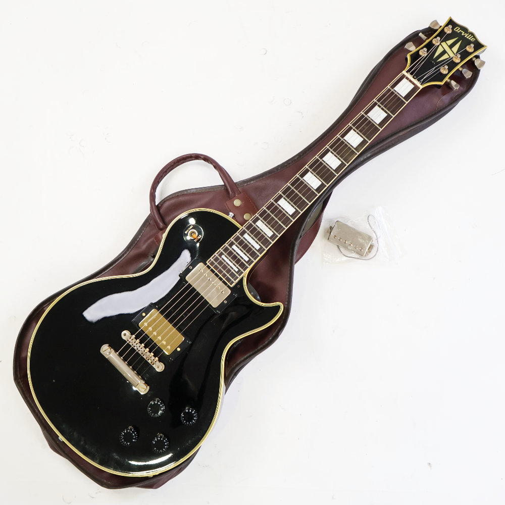 【中古】 エレキギター Orville LPC-75 EB オービル レスポールカスタム 寺田楽器製 Kシリアル 1990年製 リアピックアップ交換あり