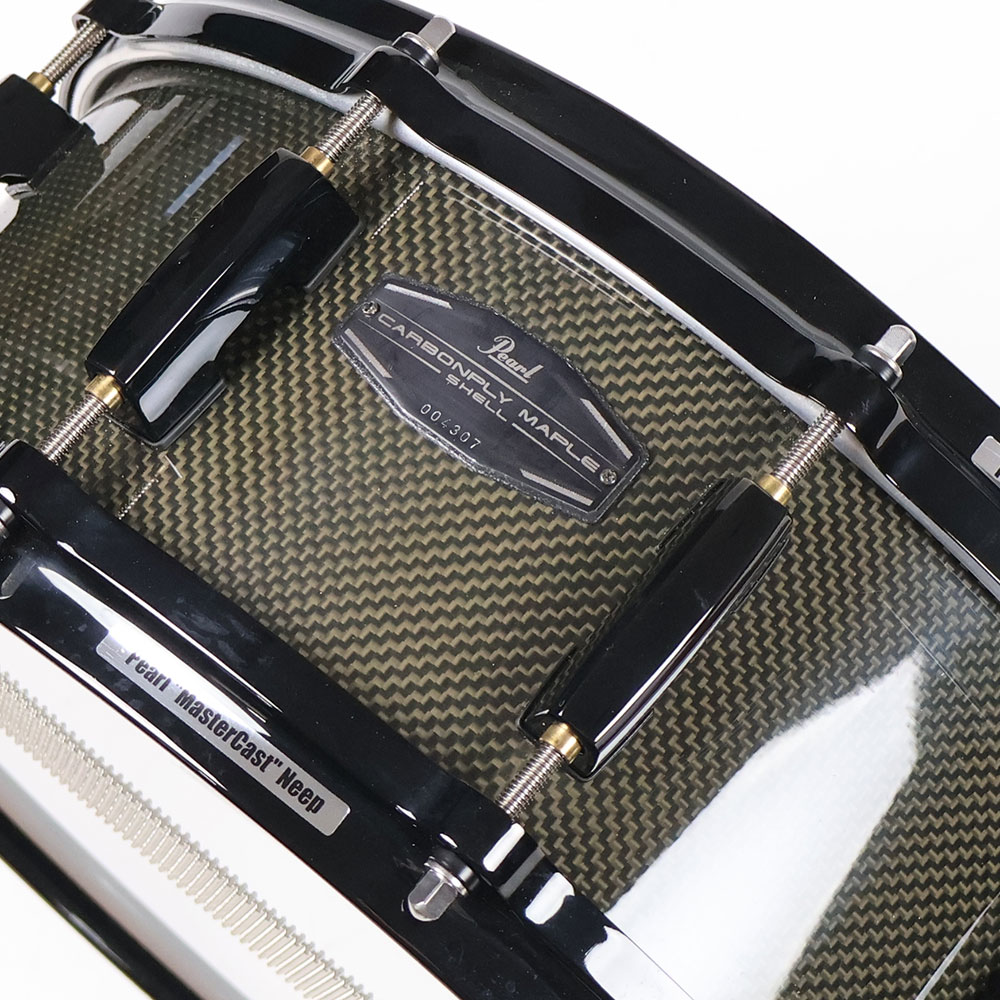 【中古】 スネアドラム パール Pearl CMN1455S/B Carbonply Maple 14x5.5 エンブレム