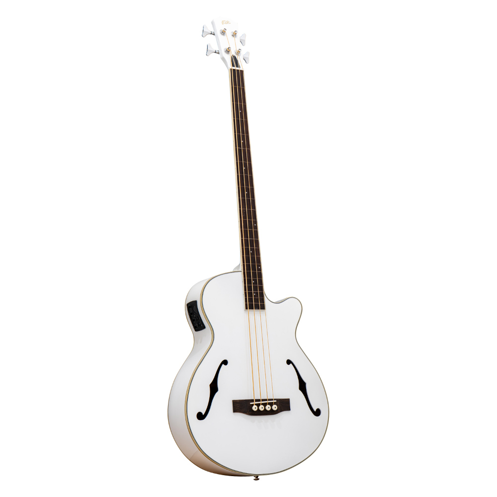 ELK ACOBE 4 F-Hole Fretless White Sparkle Fホール フレットレス エレクトリックアコースティックベース