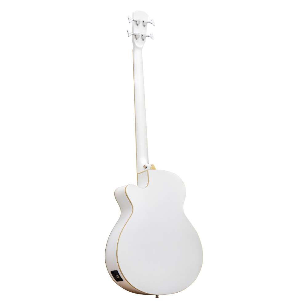 ELK ACOBE 4 F-Hole Fretless White Sparkle Fホール フレットレス エレクトリックアコースティックベース バック画像