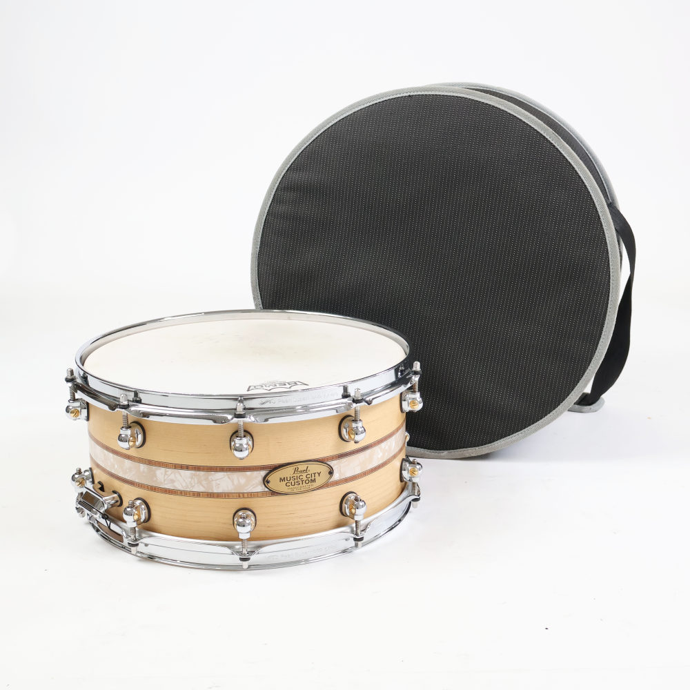 【中古】 Pearl パール USA MUSIC CITY CUSTOM Solid Maple Shell 14x6.5 スネアドラム