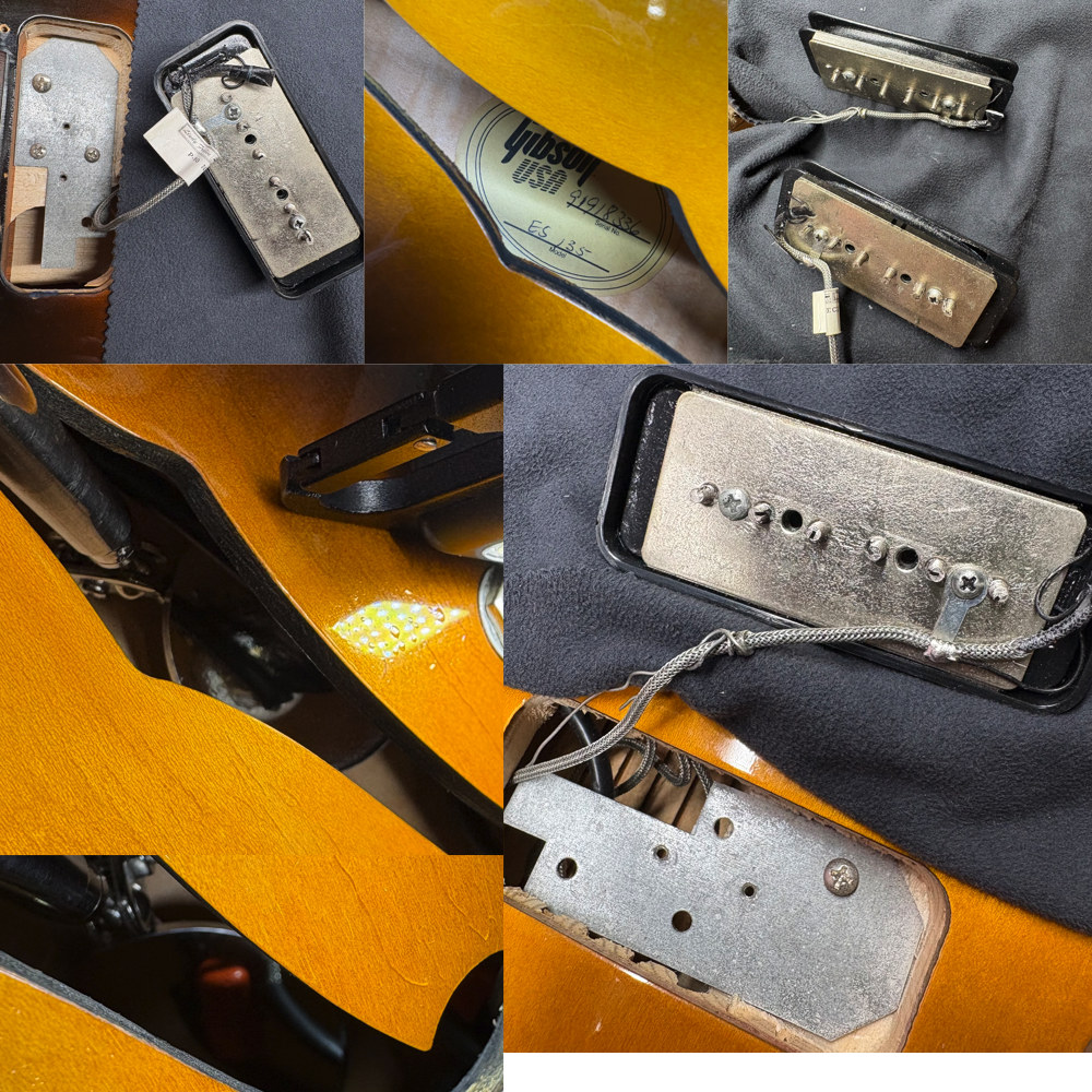 【中古】 エレキギター Gibson ES-135 Vintage Sunburst 1998年製 Lindy Fralin製P-90ピックアップに交換済み セミアコースティックギター ピックアップ