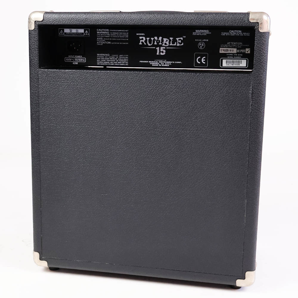 【中古】 Fender Rumble 15 Combo ベースアンプ 小型ベースアンプ 本体画像 裏