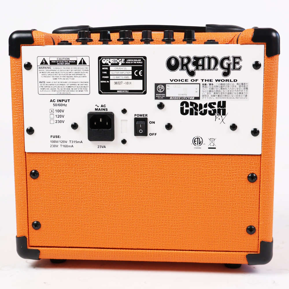 【中古】 ギターアンプ ORANGE オレンジCRUSH 12Lコンボアンプ 本体画像 裏