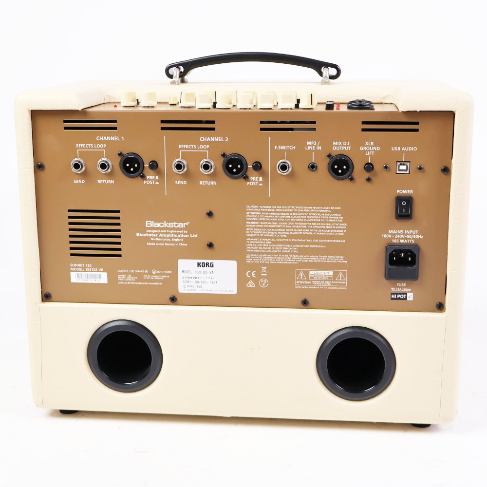 【中古】 BLACKSTAR Sonnet 120 Blonde アコースティックギター用アンプ 本体画像 裏