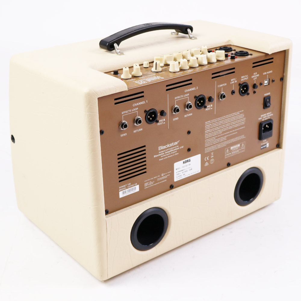 【中古】 BLACKSTAR Sonnet 120 Blonde アコースティックギター用アンプ 本体画像 斜め