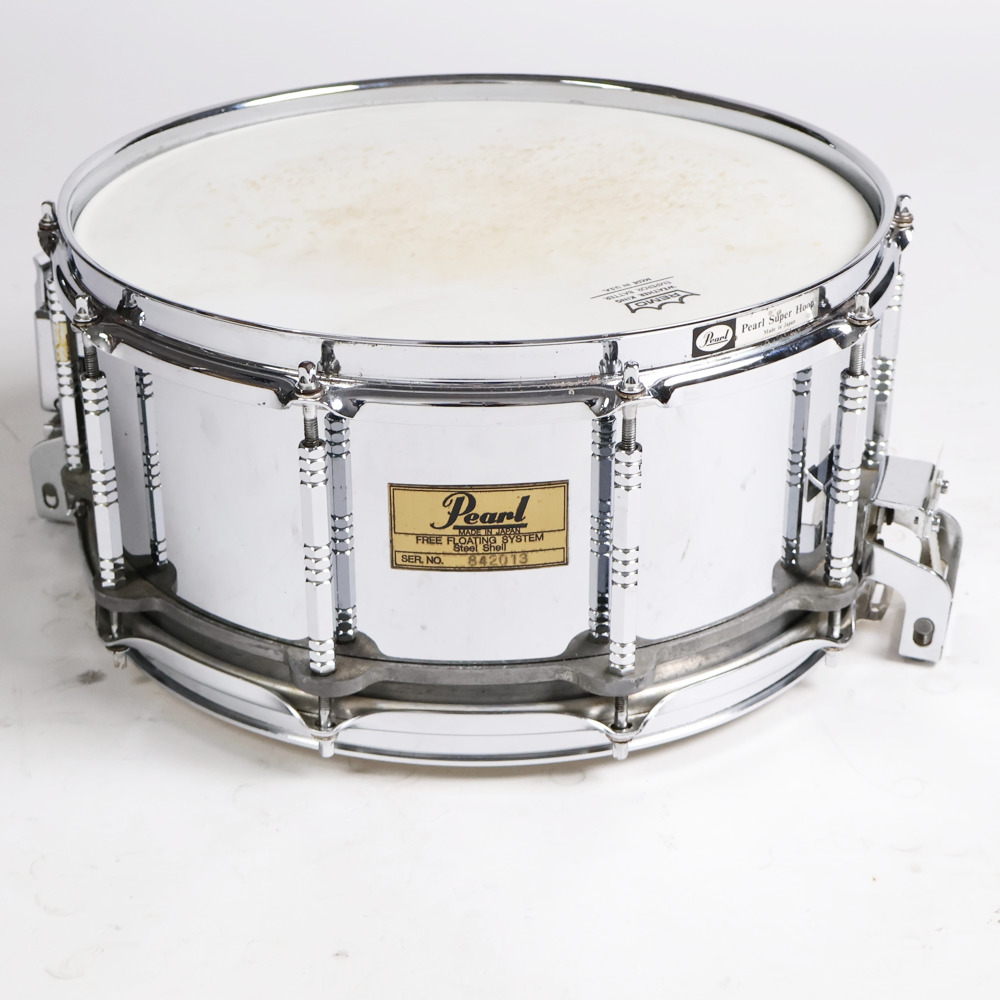 【中古】スネアドラム パール Pearl Free Floating Snare Steel Shell 14×6.5 Made in Japan