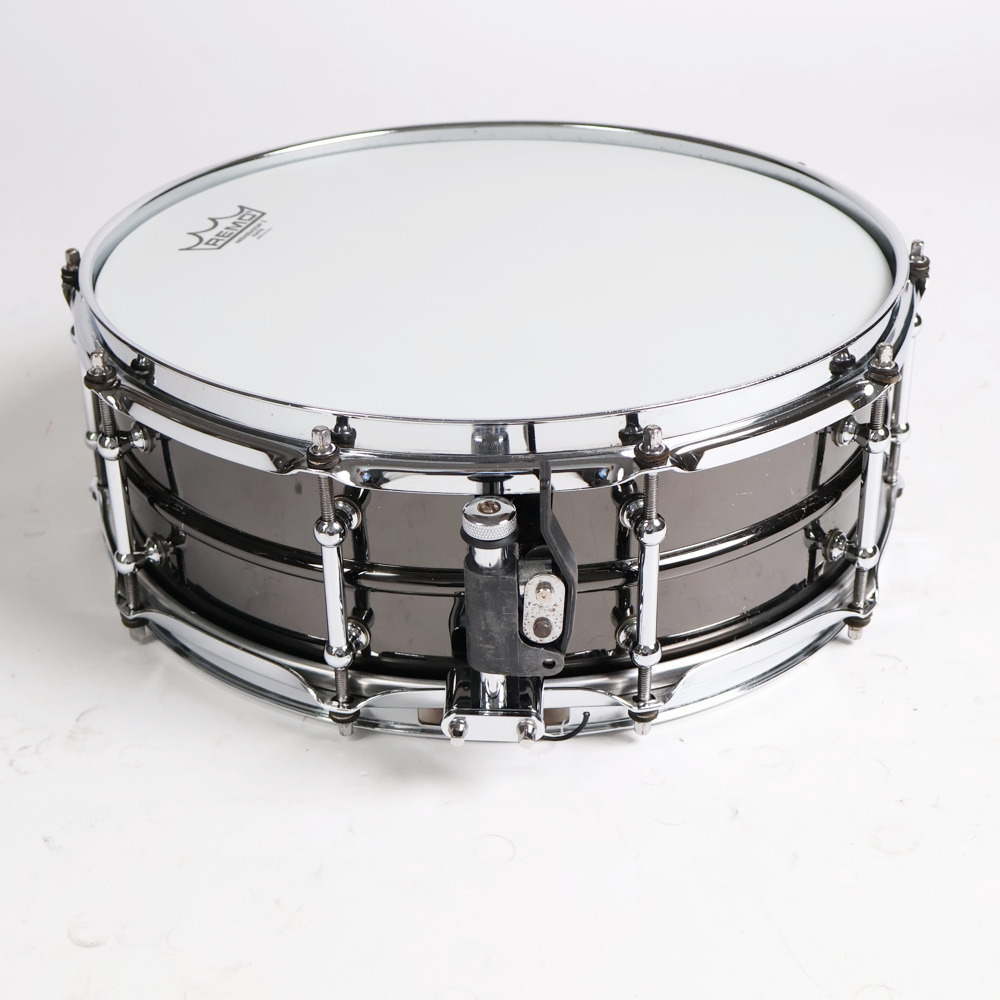 【中古】 PORK PIE ポークパイ Black Chrome Brass Shell 14x5 2003年製 スネアドラム 側面