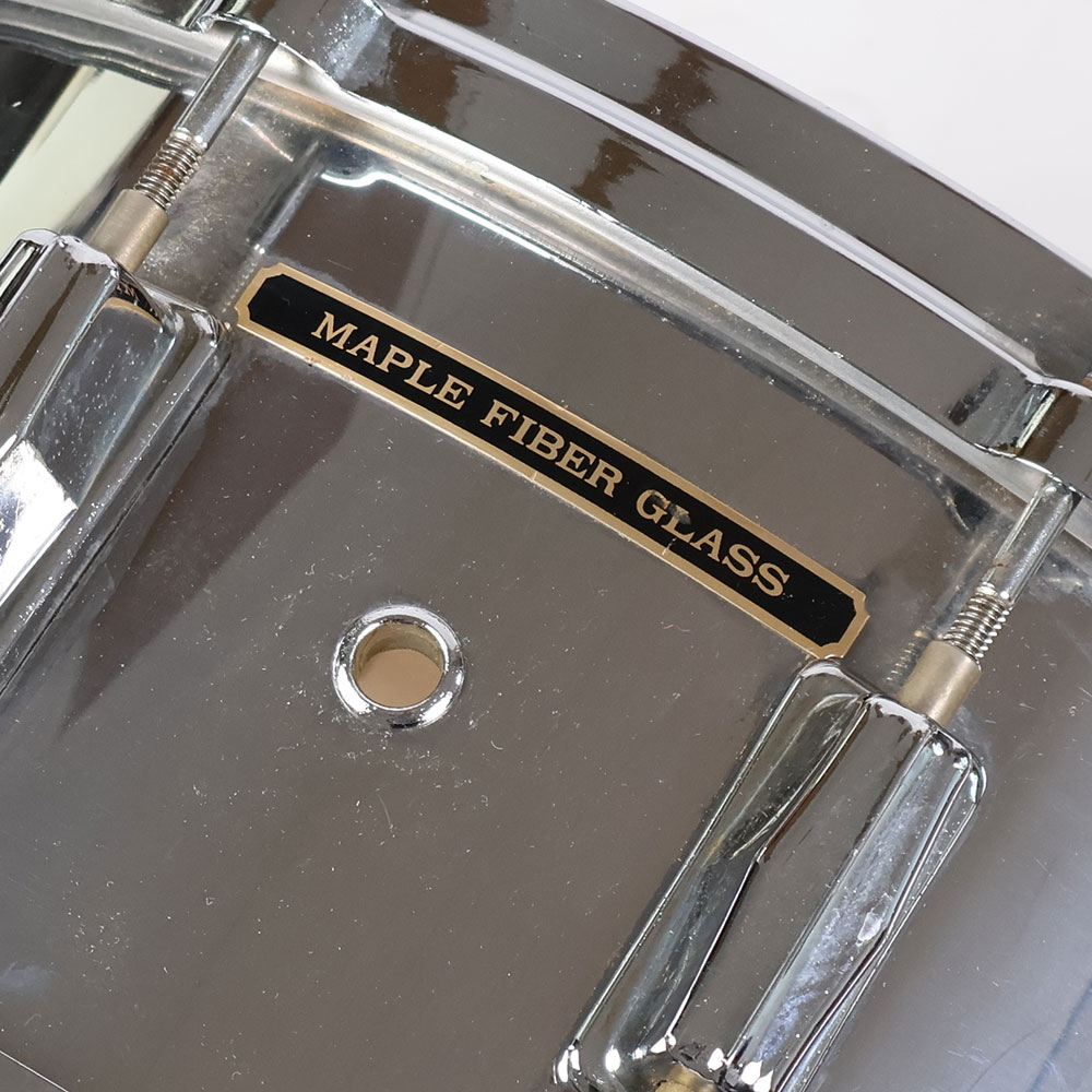 【中古】 Pearl パール MAPLE FIBER GLASS 14x6.5 メイプルシェル スネアドラム MADE IN JAPAN エンブレム