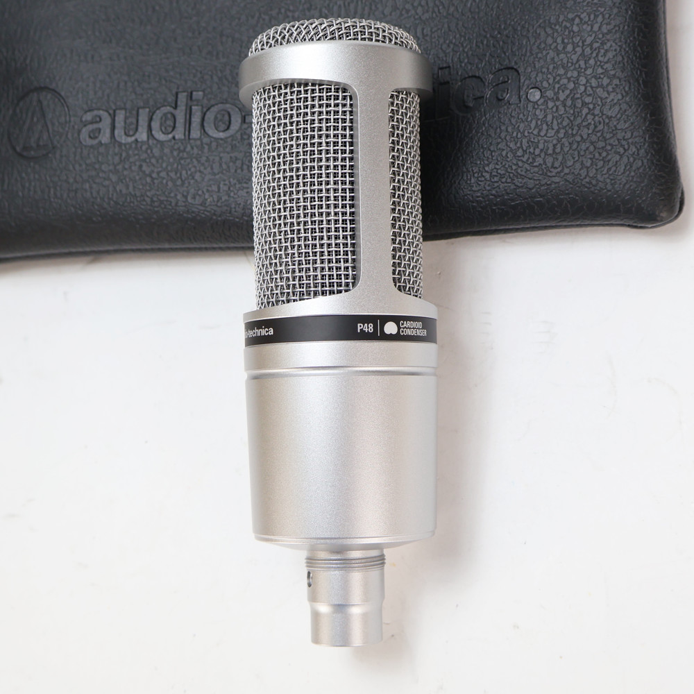 【中古】 コンデンサーマイク AUDIO-TECHNICA AT2020GM オーディオテクニカ オーテク ガンメタリックカラー シルバー 側面