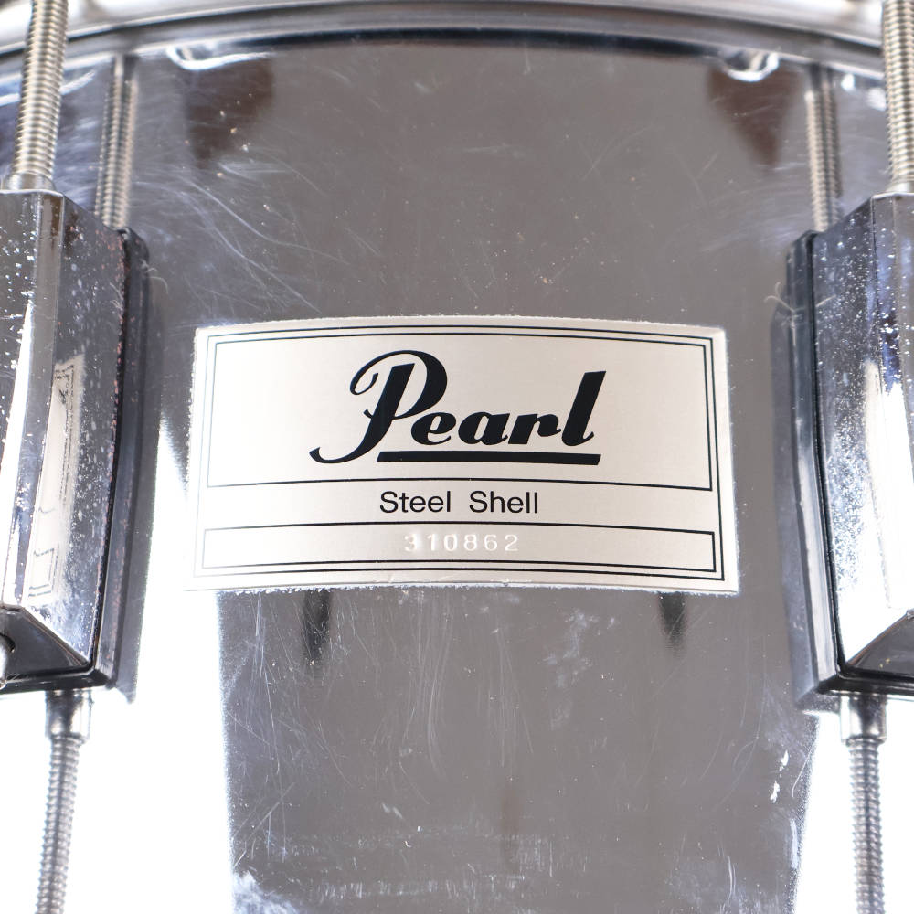 【中古】 スネアドラム パール Pearl Steel shell 14x6.5 シリアル