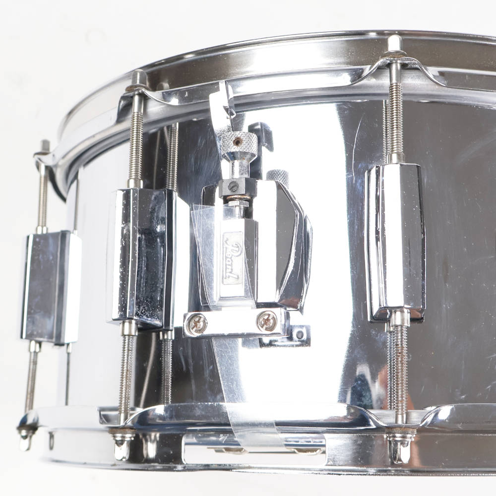 【中古】 スネアドラム パール Pearl Steel shell 14x6.5 ストレイナー
