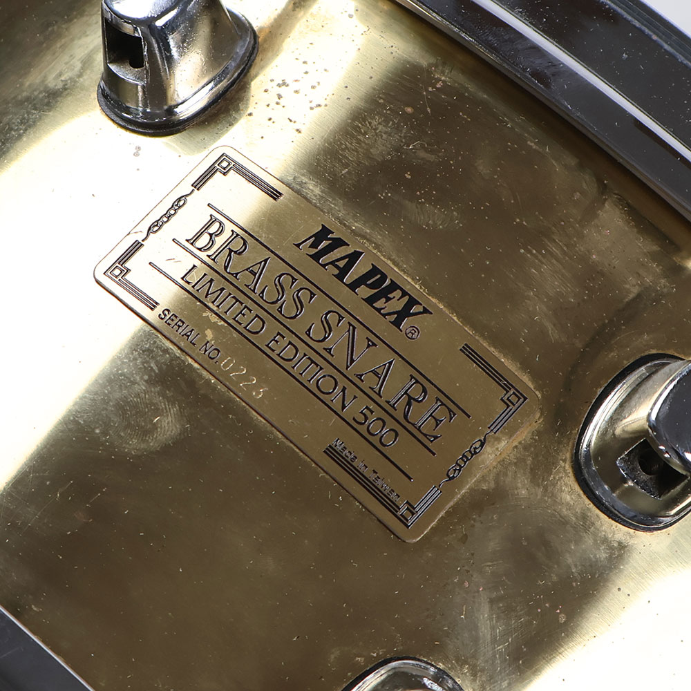 【中古】 スネアドラム メイペックス MAPEX BRASS SNARE LIMITED EDITION 500 14x6.5 スネアドラム エンブレム
