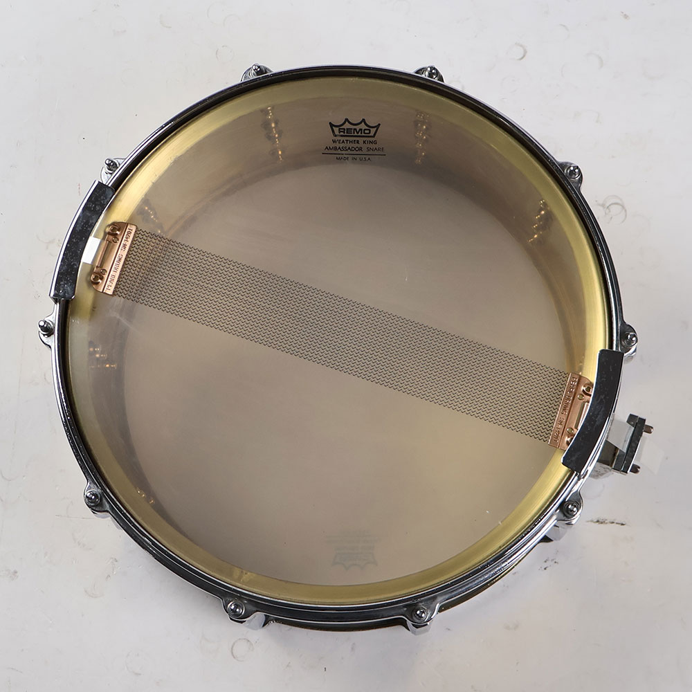 【中古】 スネアドラム パール Pearl Brass shell 14x6.5 Made in Japan 裏面
