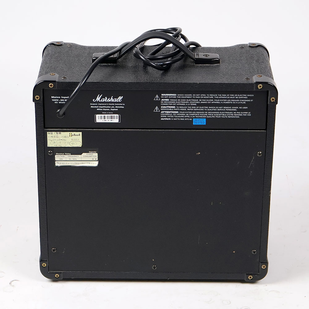 【中古】ギターアンプ マーシャル MARSHALL MG15CD 小型ギターアンプ コンボ 背面