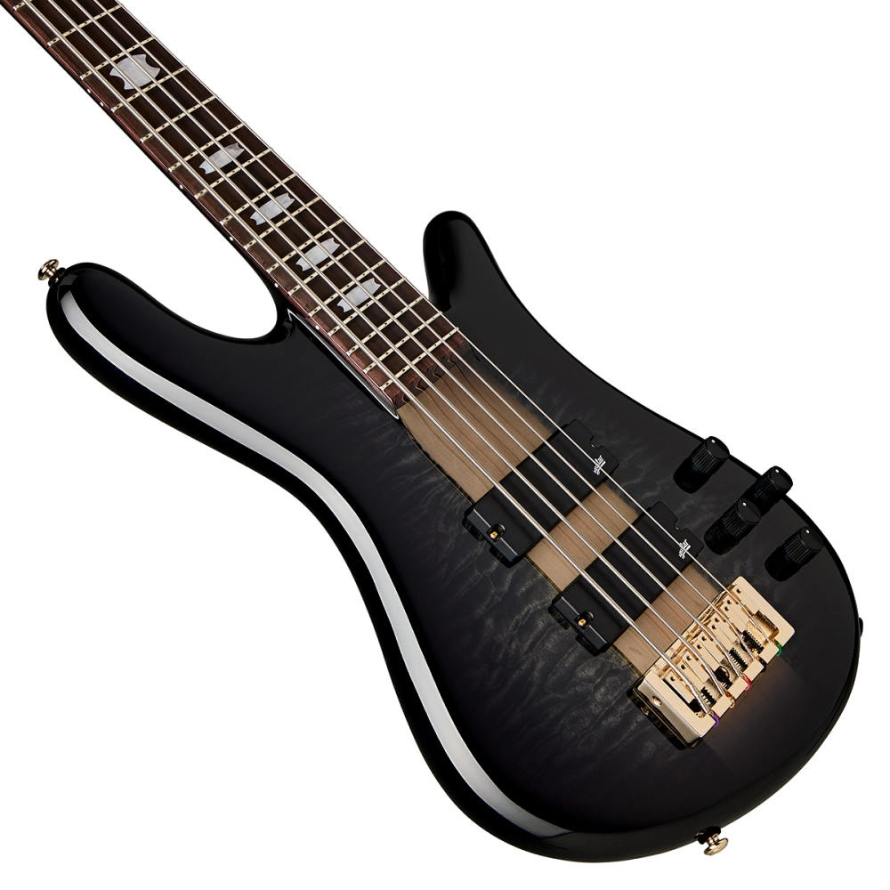エレキベース 5弦ベース Spector Icon NS-5 Neck-Through Black Stain スルーネック仕様 スペクター アイコンシリーズ 斜めアングル画像