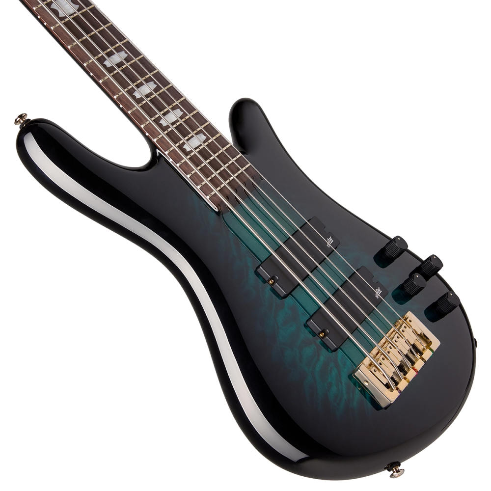 エレキベース 5弦ベース Spector Icon NS-5 Neck-Through Black and Blue スルーネック仕様 スペクター アイコンシリーズ 斜めアングル画像
