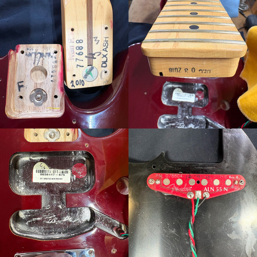 【中古】 エレキギター Fender American Deluxe Ash Telecaster Maple Fingerboard Wine Transparent 2010年製 フェンダー アメリカンデラックスアッシュテレキャスター ネック、ピックアップ