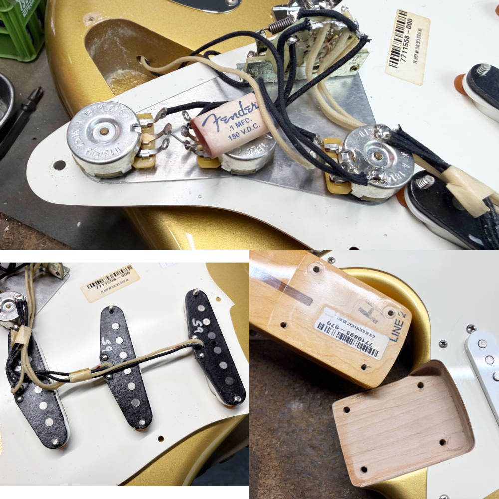 【中古】 エレキギター Fender American Original ’50s Stratocaster Aztec Gold 2018年製 フェンダー ストラト アッシュボディー 内部
