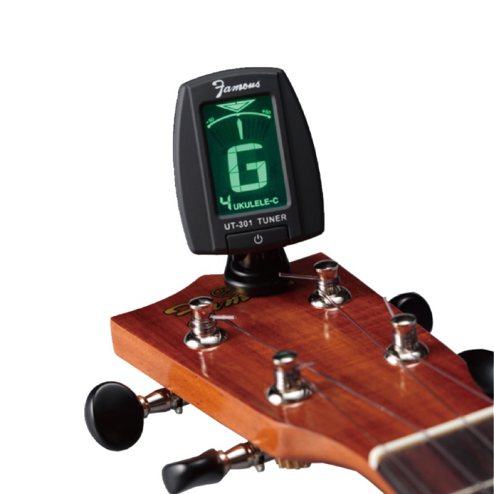 FAMOUS UT-301 ウクレレ用クリップチューナー 使用イメージ