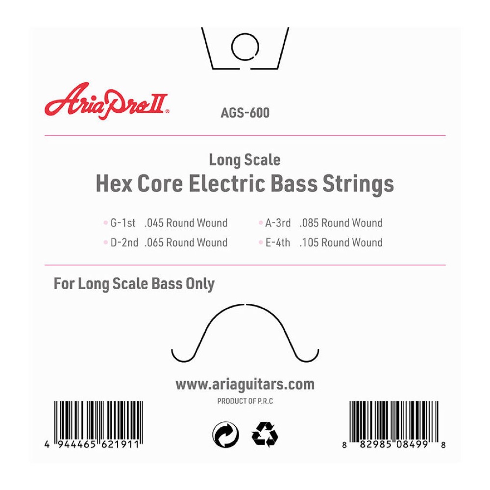 AriaProII AGS-600 エレキベース弦 裏面