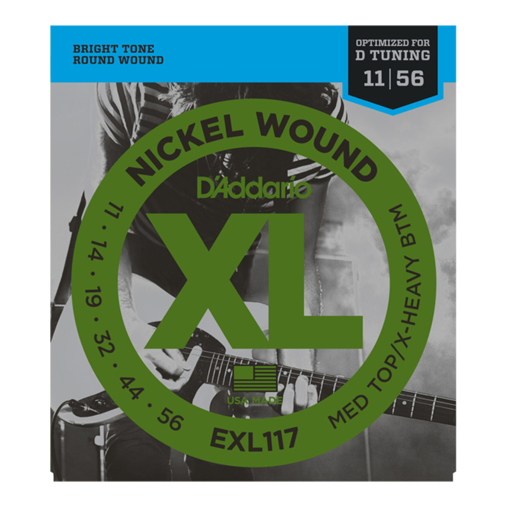 D'Addario EXL117 Medium top X-Heavy Bottom for Drop D Tuning エレキギター弦