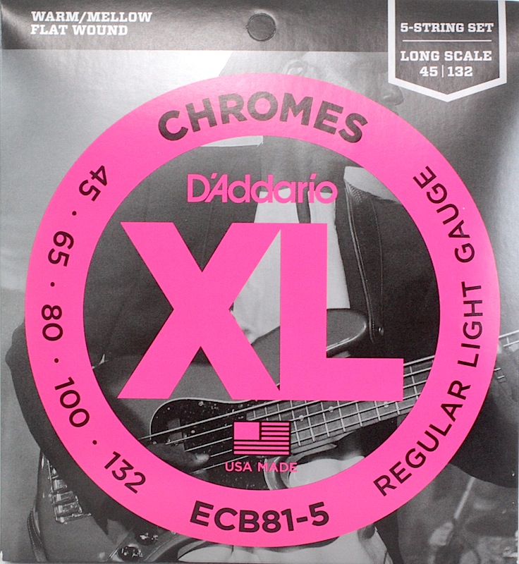 D'Addario ECB81-5 フラットワウンド 5弦エレキベース弦