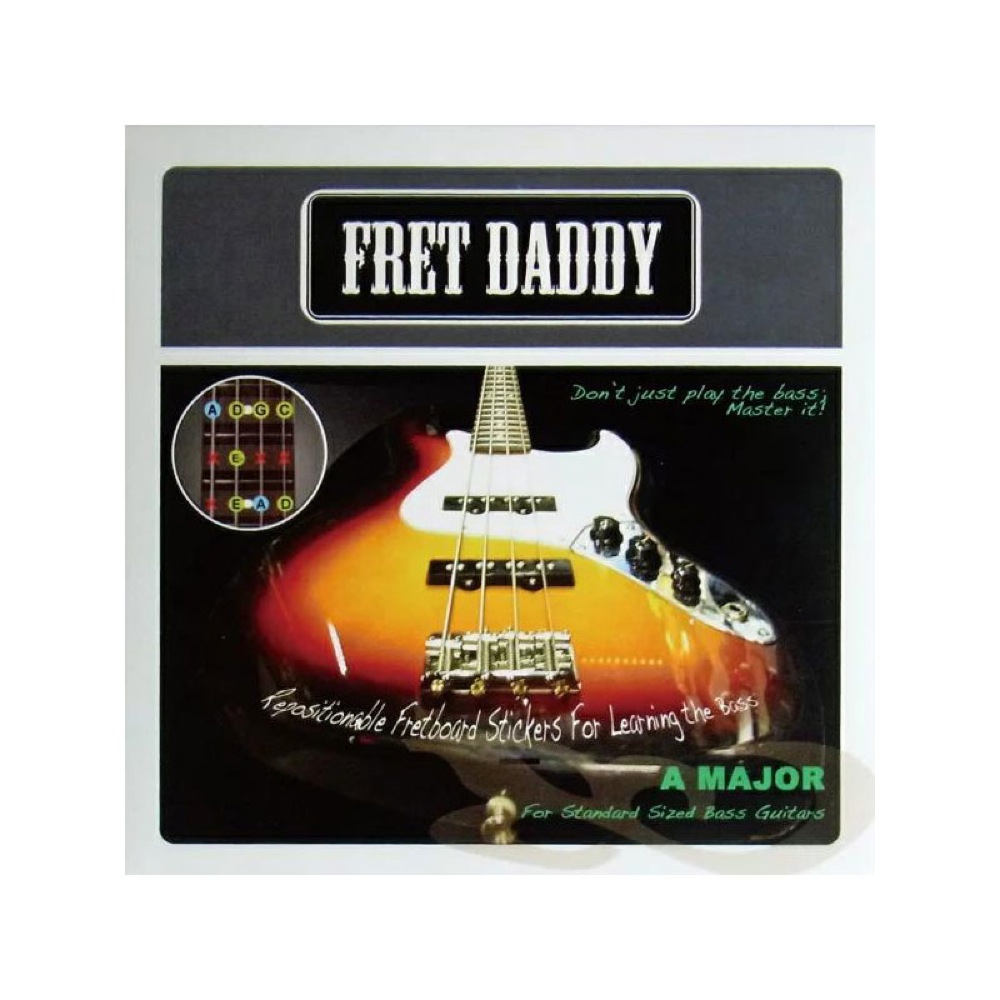 Fret Daddy スケール教則シール メジャースケール(Aスケール)ベース用