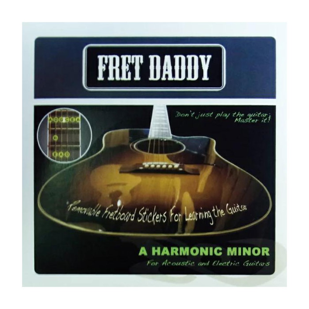 Fret Daddy スケール教則シール ハーモニックマイナースケール（Aスケール）エレキ/アコースティックギター用