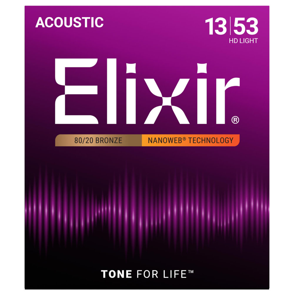ELIXIR 11182 ACOUSTIC 80/20 Bronze NANOWEB HD LIGHT 13-53 アコースティックギター弦