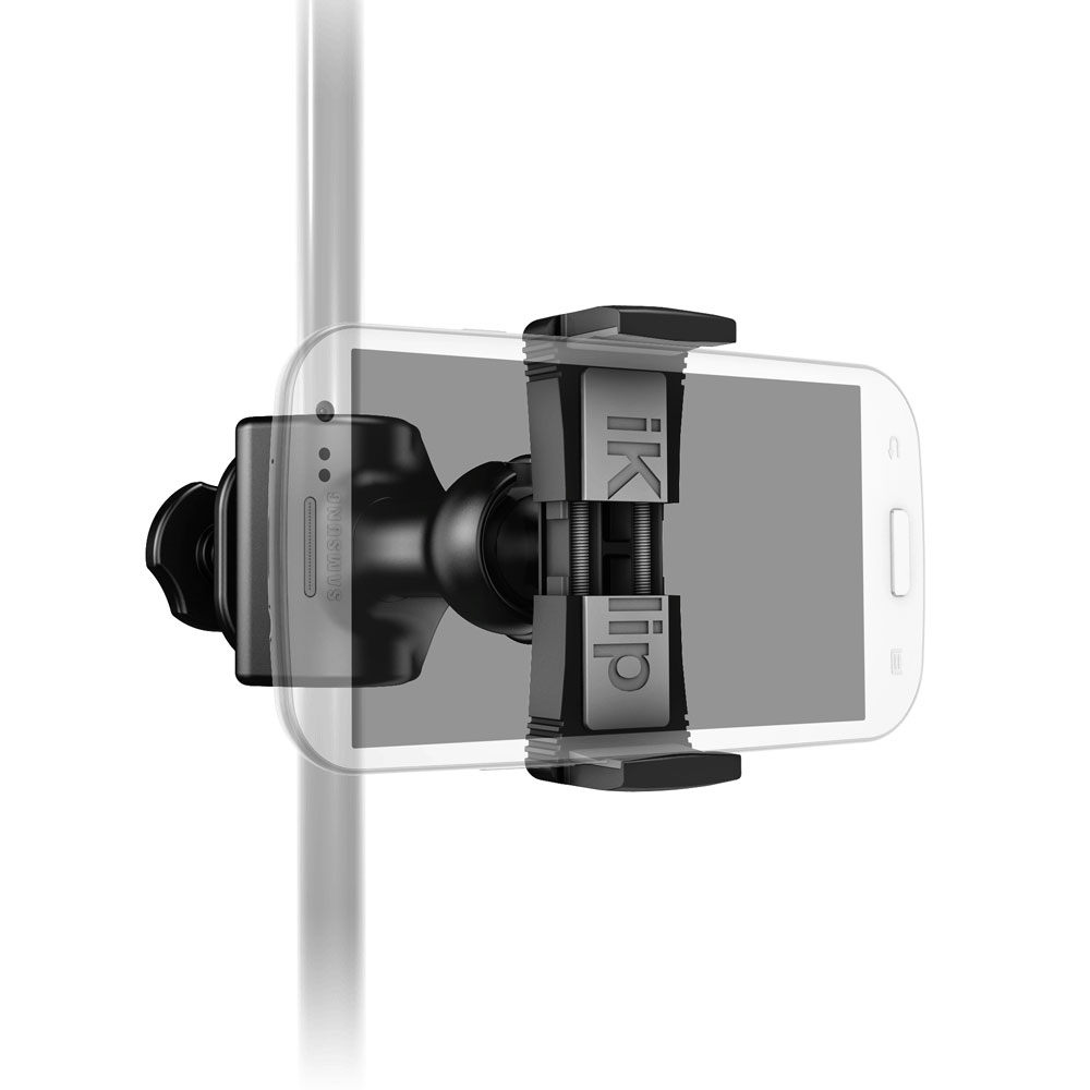 IK Multimedia iKlip Xpand Mini マイクスタンド用スマートフォンホルダー 使用例