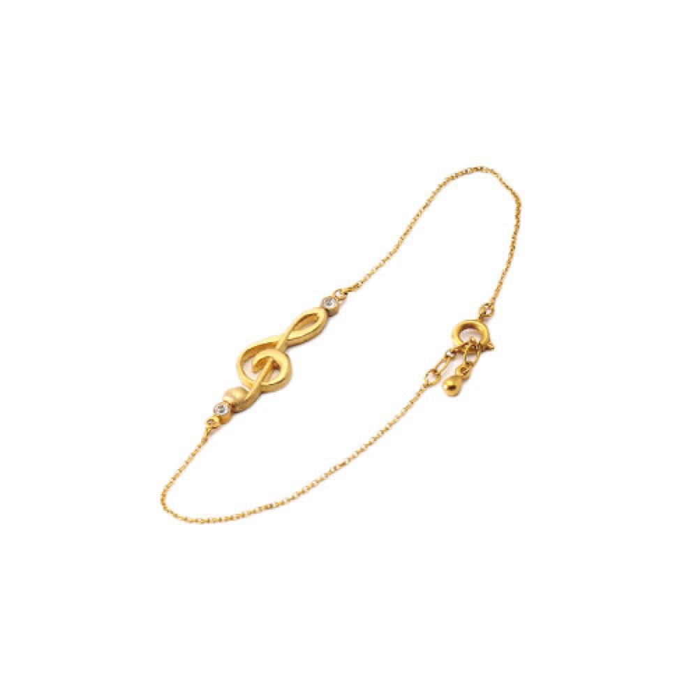 NAKANO JE30BGCYG ファインブレスレット ト音記号/イエローマットゴールド