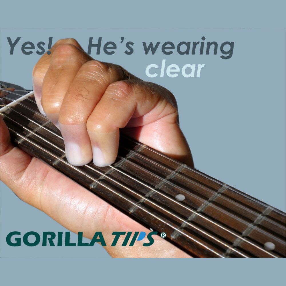 Gorilla Tips Small Clear フィンガープロテクター 使用イメージ