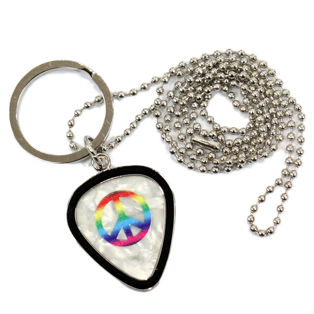 PICK WORLD Pick-Lace Frame PWPH5 Peace Mark White ピックホルダー・ネックレス
