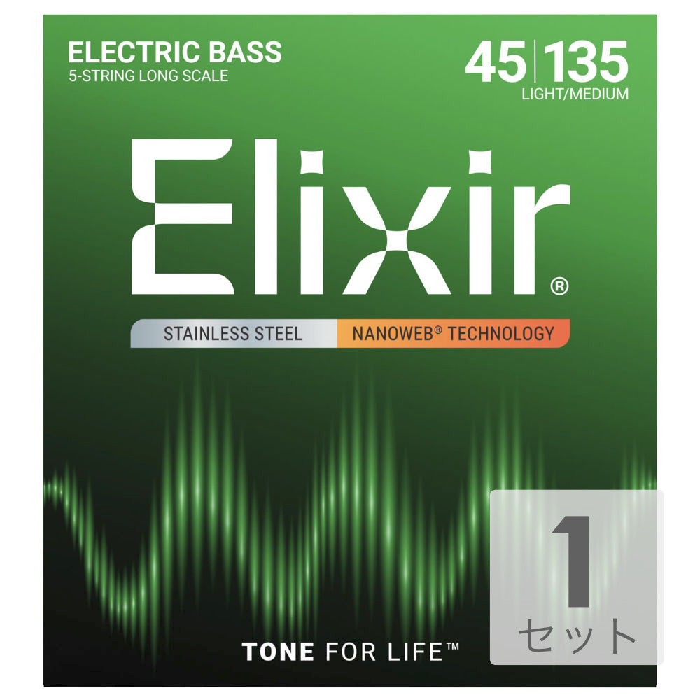 ELIXIR 14782 Stainless Steel with NANOWEB Medium 5弦ベース弦