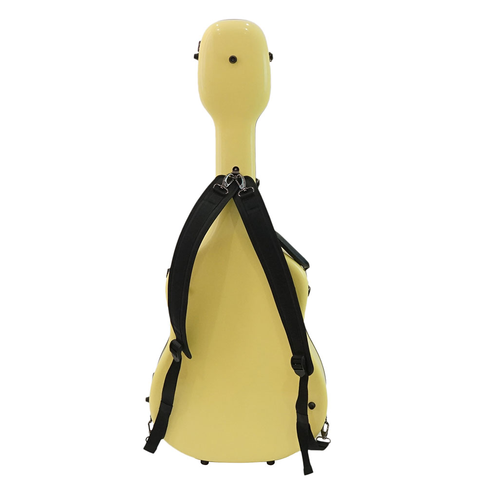 Grand Oply D-style パステルイエロー アコースティックギター用ケース 2本のショルダーストラップ装備でリュック型に背負うことも可能