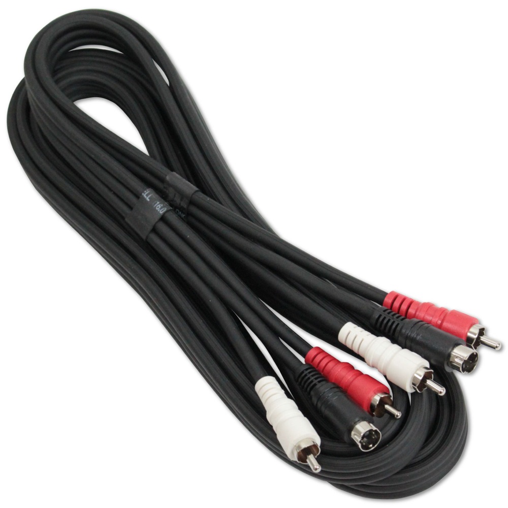 75Ωの映像用Sビデオに50Ωの音声用RCAケーブルを1つに纏め、すっきりとした配線、接続を実現。