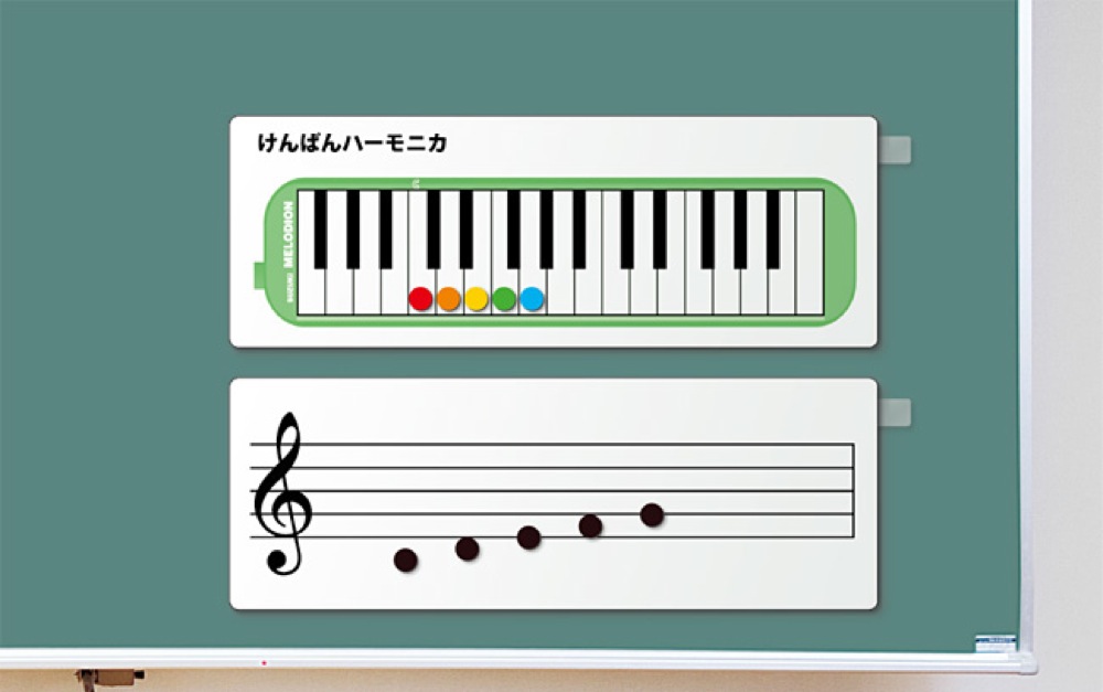 マグネットシート製で、黒板に直接貼って使えます。