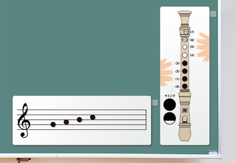 マグネットシート製で、黒板に直接貼って使えます。